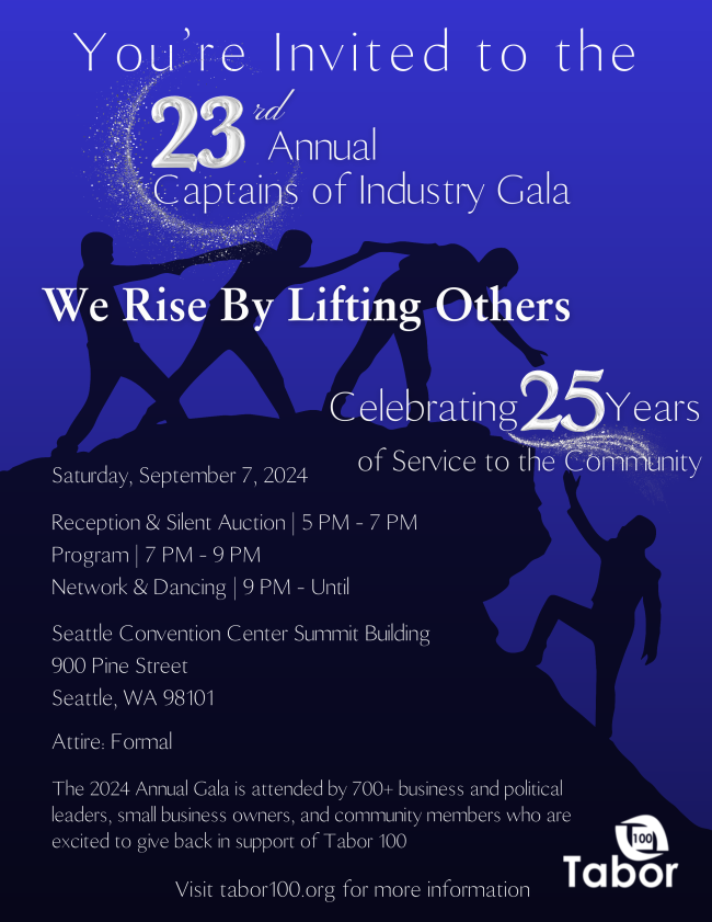 Gala Invite - blue with people pulling each other up